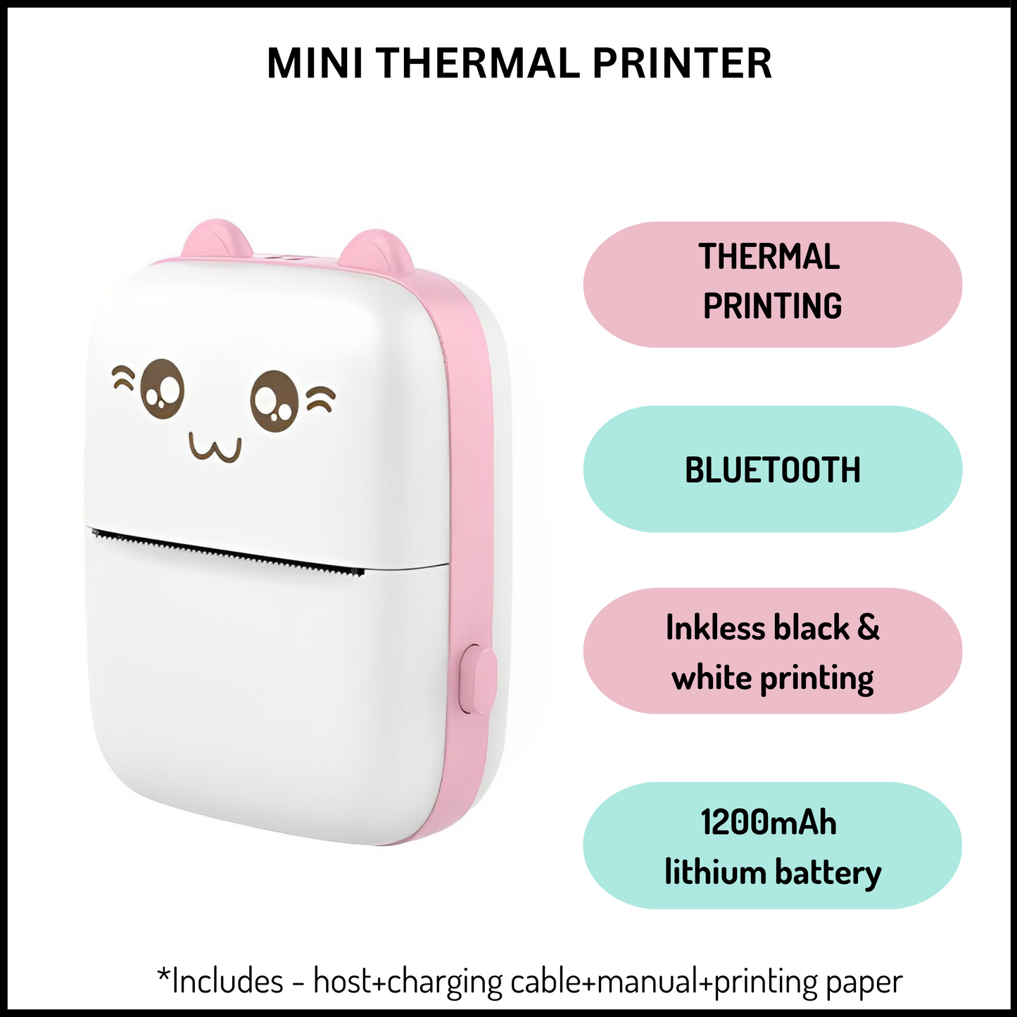 POCKET PRINT PRO - Portable Mini Bluetooth Printer