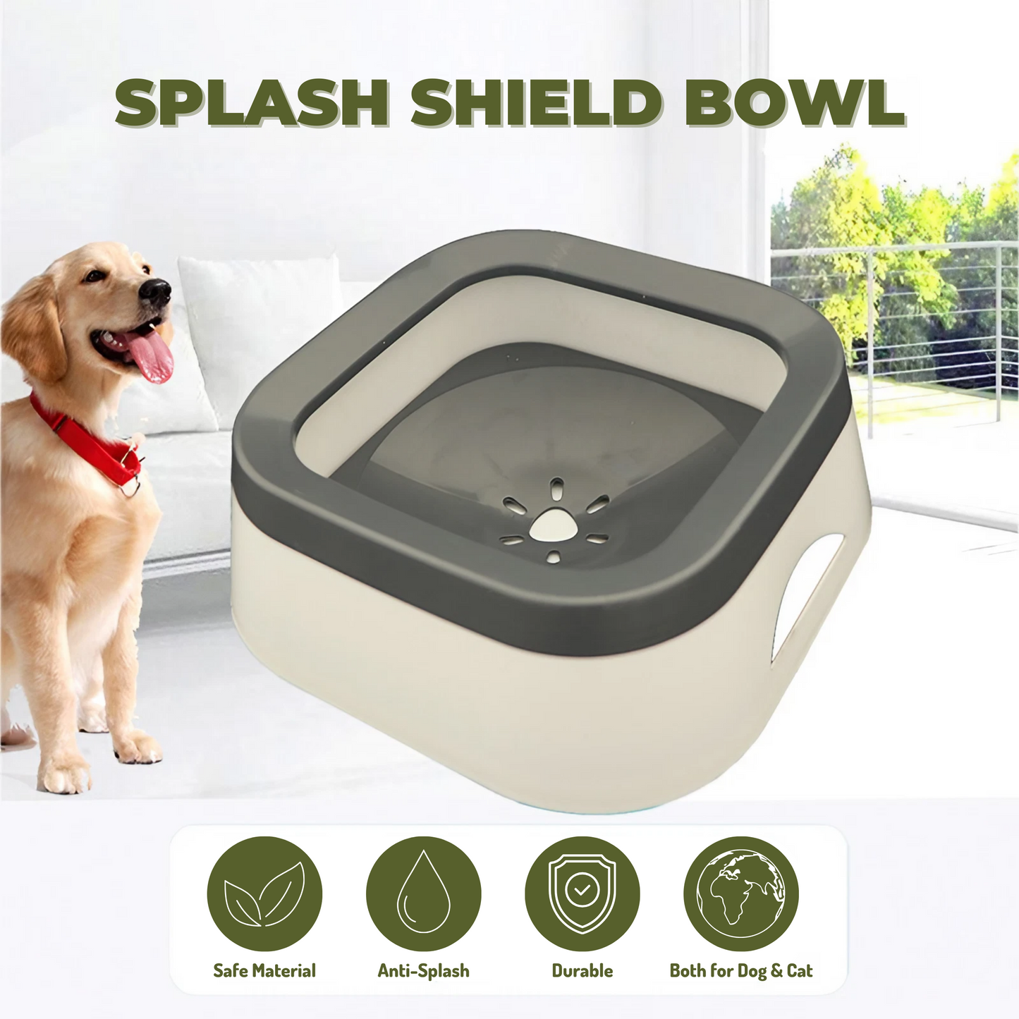 SPLASHSHIELD - Anti-Splash Water Bowl For Pets