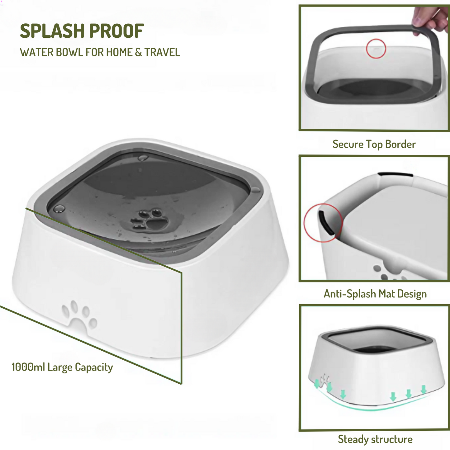 SPLASHSHIELD - Anti-Splash Water Bowl For Pets